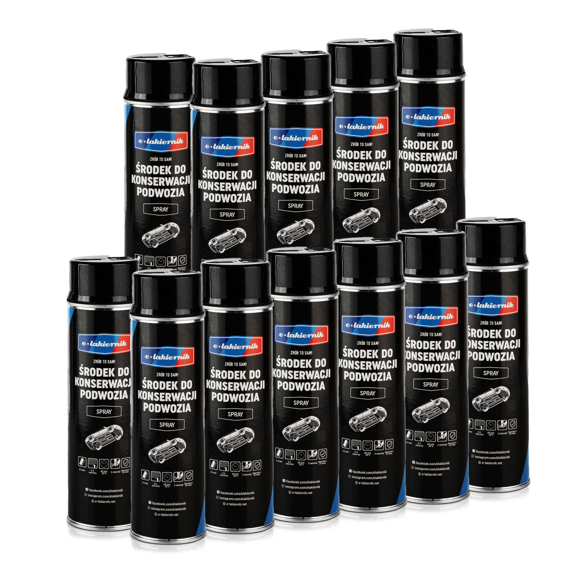 12x środek do konserwacji podwozia spray powłoka ochronna 500ml e-lakiernik