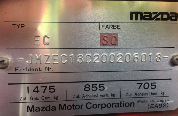 Kody Lakieru Mazda 3 Granatowy